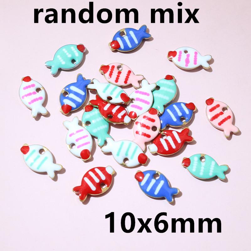 20pcs Stainless Steel Enamel Small Cute Charms Pendant Fish Starfish Coral Reef DIY Jewelry Making Accessories Findings