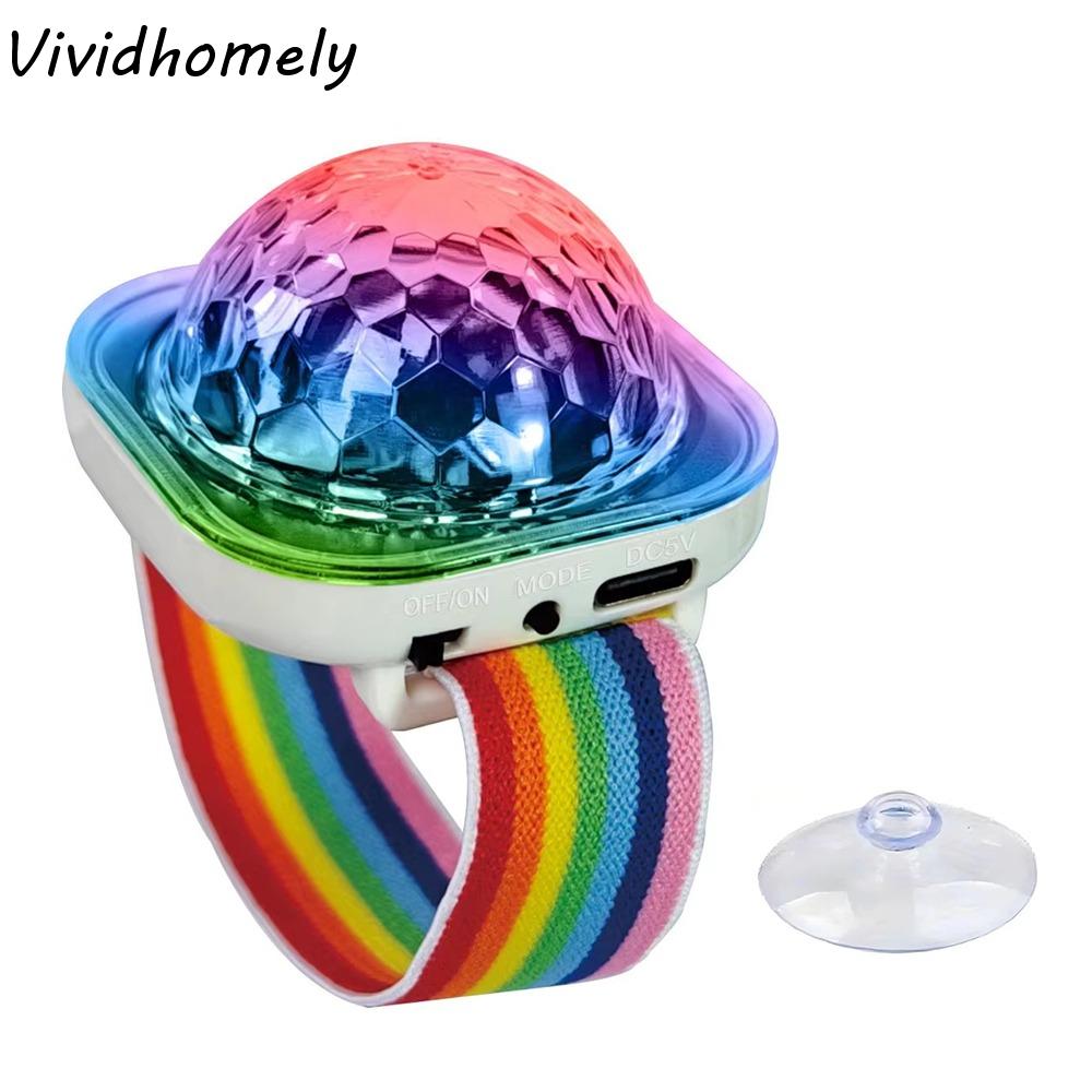 RGB LED USB Wristband Lights Strobe Effect Portable Disco Strobe Lights with Suction Cup Multiple Lighting Modes