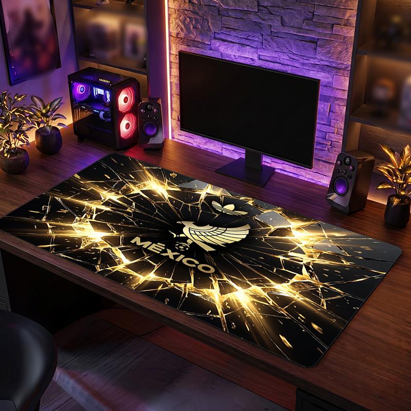 Mexico footbal Crest Mouse Pad, Extended Non Slip Rubber Desk Mat for Gaming Office Laptop Fan Gift