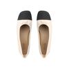 Sheepskin Version of the New Square Head Thick Heel Small Fragrant Wind Doudou Shoes Splicing Color Light Mouth Leather Round Head Flat Sole Shoes Wom