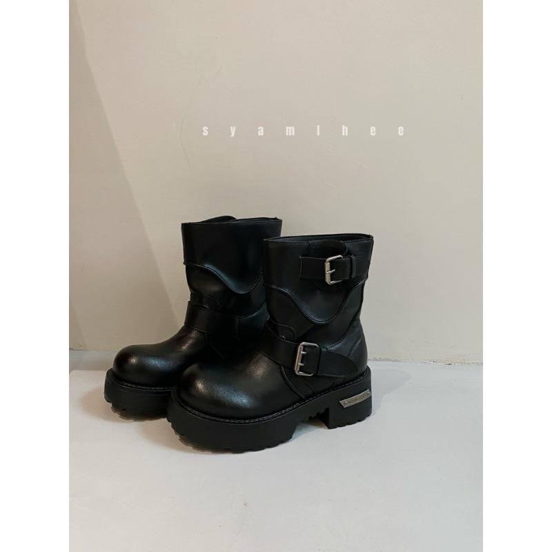 

Martin boots women s new fashion platform trend non-slip heightening big head short boots versatile low-top shoes 39 чорний