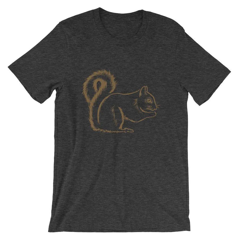 HOT SALE Squirrel Drawing Tattoo Style Cool Shirt Chipmunk Animal Lover African Pygmy Pet T Lazy Costume Sarcastic Short-Sleeve