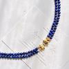 Vintage High-Quality Natural Lapis Lazuli Chalcedony Design Double-Layer Clavicle Chain Necklace