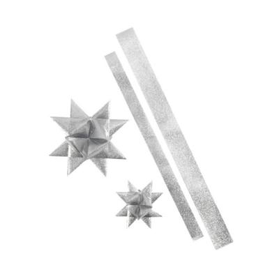 16 Strips of 'Creativ Company' Silver Glitter Paper To Create 4 Stars 11.5 and 18.5 Cm
