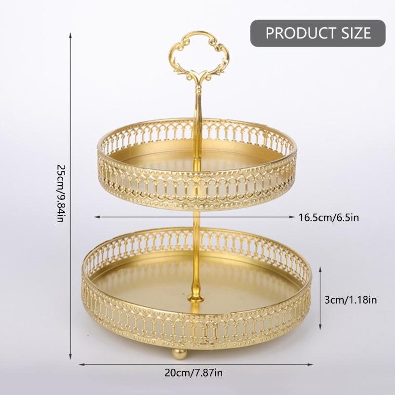 2 Etagen Snacks Aufbewahrungstablett Platzsparend Obsthalter Rostbeständig Gemüse Aufbewahrungsständer für Heimdekoration