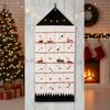 Wisząca Dekoracja Ścienna Boże Narodzenie 2025 Świąteczny Kalendarz Adwentowy z 24 Kieszeniami Wielokrotnego Użytku Kalendarz Odliczający Domowa Świąteczna Dekoracja DIY