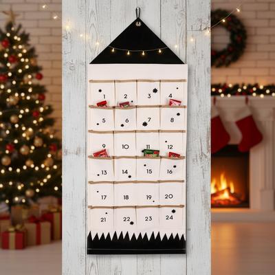 Wall Hanging Decor Xmas 2025 Christmas Advent Calendar with 24 Pockets Reusable Countdown Calendar Home Christmas DIY Decoration
