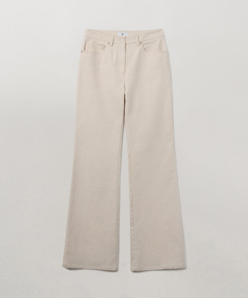 MOAT Velvet Denim Bootcut Pants (Ecru)