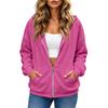 Felpa da donna casual con zip e maniche lunghe, giacca sportiva con colore