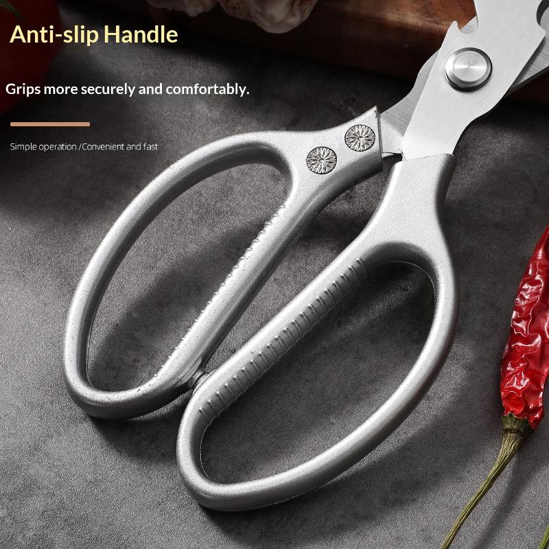 Kitchen Scissors Heavy Duty Thickened Sharp Steel Blades Nonslip Handle 1Pcs for Poultry Bone Fish Seafood Cutting Use
