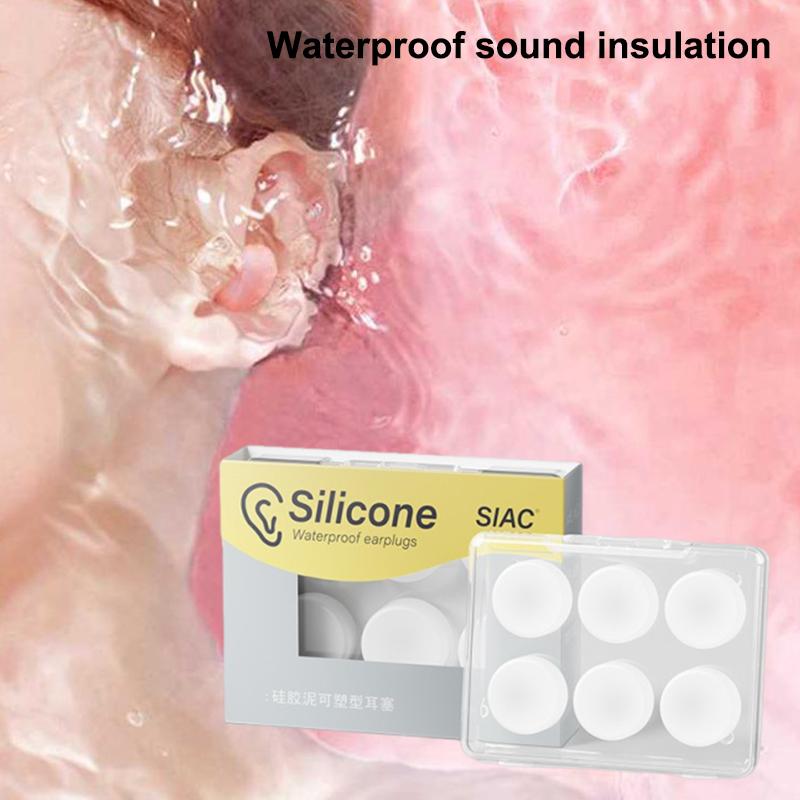 6 Pcs Silicone Ear Plugs Reusable Earplugs For Sleeping Swimming Traveling Working Studying Noise Reduction Flexible Ear Plugs