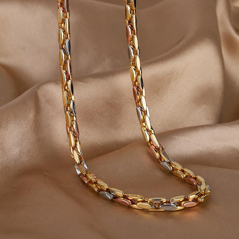 Jewelry Style Niche Design Necklace Versatile Electroplated Color Gold Handmade Buckle Chain Set