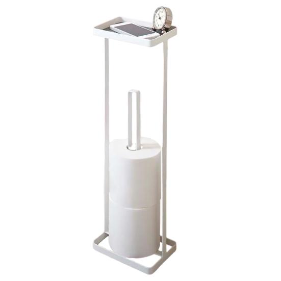 Free Standing Toilet Paper Holder with Non-Slip Reinforced Base Large Capacity Easy Assembly Bathroom Toilet Paper Stand