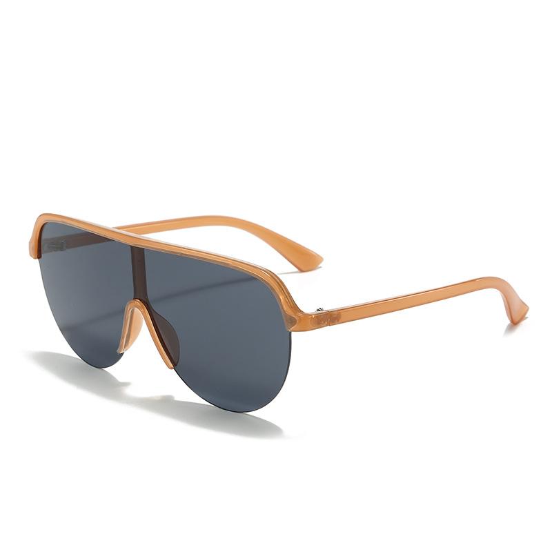 European and American new one-piece lenses trendy sunglasses women's high-end sense large frame eye protection cycling fashion sunglasses