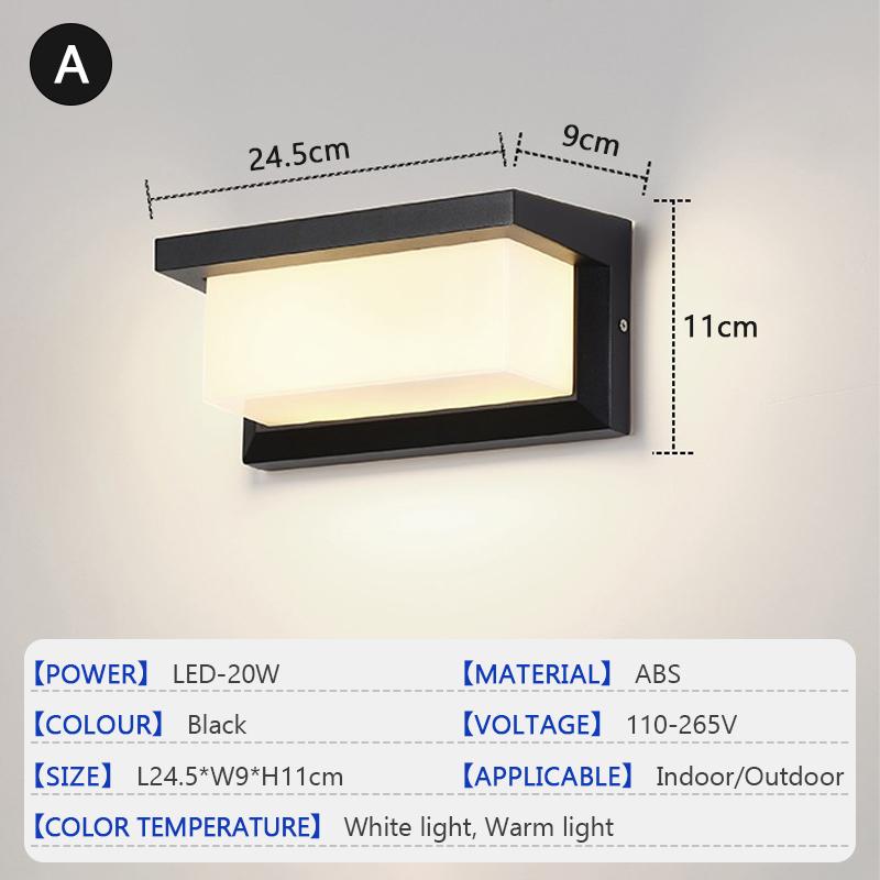 Outdoor Waterproof Wall Light LED 15W Radar Sensing Indoor Bedroom Living Room Outdoor Porch Wall Light Garden Decorative Light