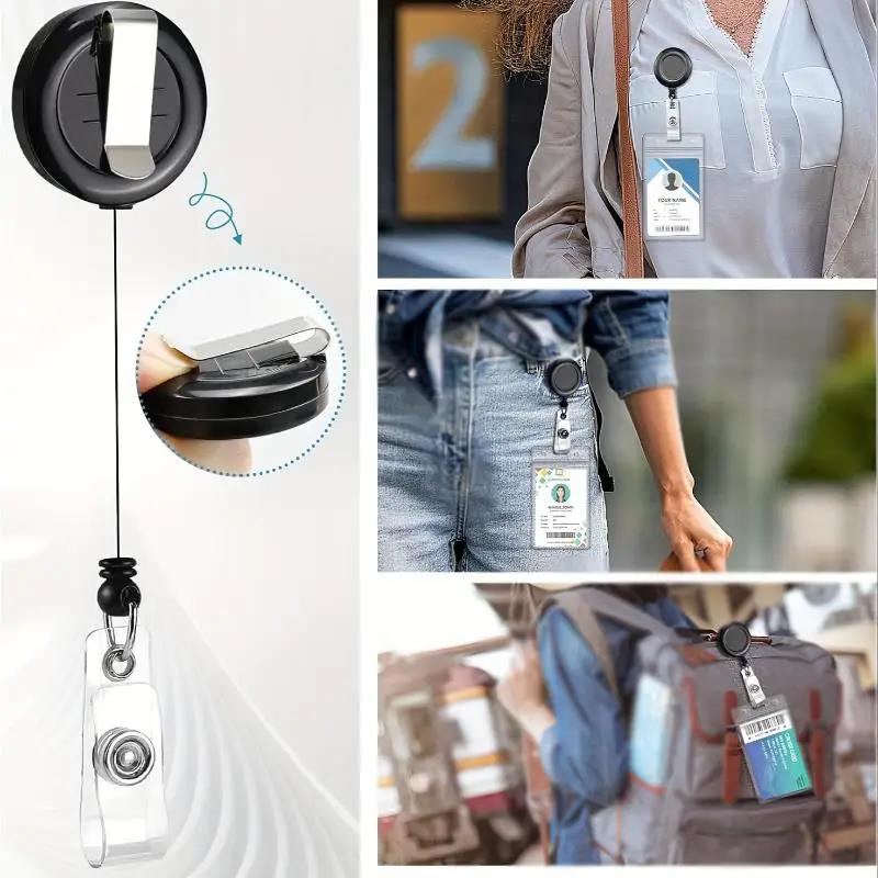 1/3pcs Card Holder With Hanging Rope Waterproof PVC Scalable Chest Buckle for Work ID and Name Tags Card Storage Supplies TMZ