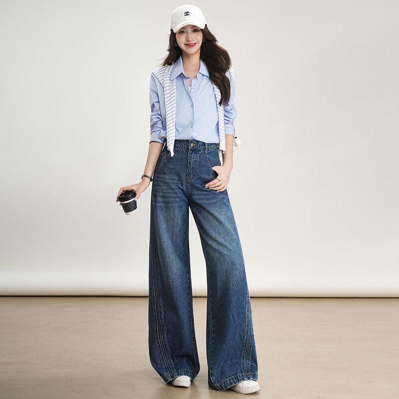 

Bailuyu High-Waist Wide-Leg Jeans with Split Seam Detail L