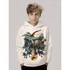 Boys' High-quality 3D Wear-resistant Polyester Fiber Material, Boys' Digital Dinosaur Printed Hooded Sweatshirt