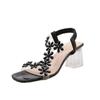 New Summer High Heels with Rhinestones for Plous-size Women