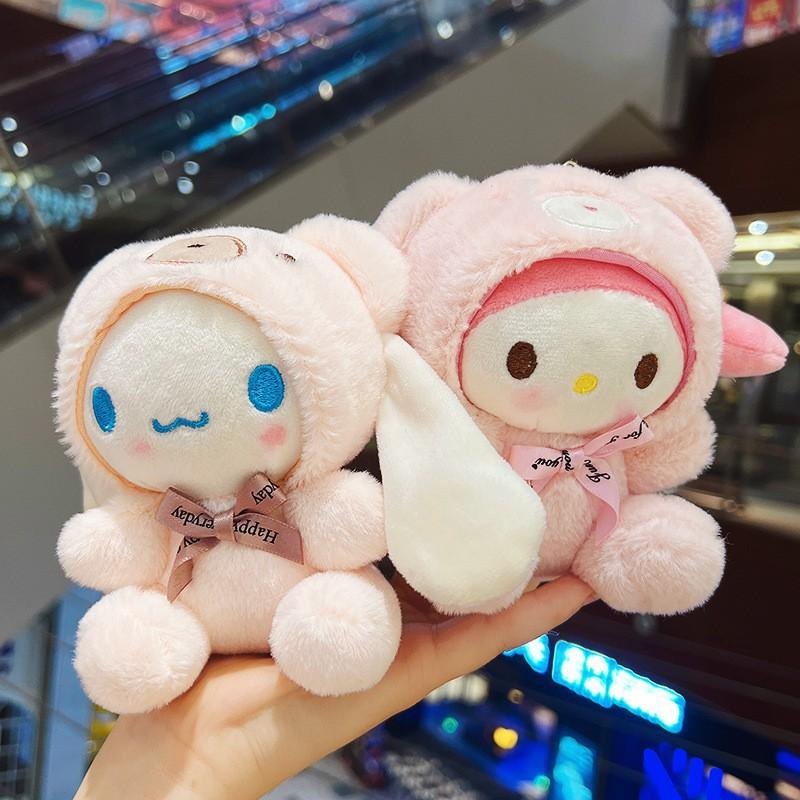 Sanrio Hello Kitty Cute Plush Toy Bag and Car Interior Accessories Decoration Cinnamoroll Cartoon Keychain Gift