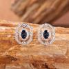 Women's S925 Silver Ring Set with Sapphire, Topaz, Peridot, and Aquamarine Gemstones - European and American Style.