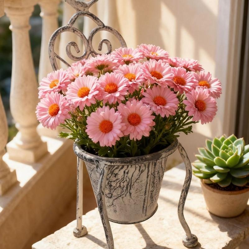 Planter Decoration Iron Plant Basket Shabby Metal Flower Holder Pot Stand for Indoor Outdoor Home Farmhouse