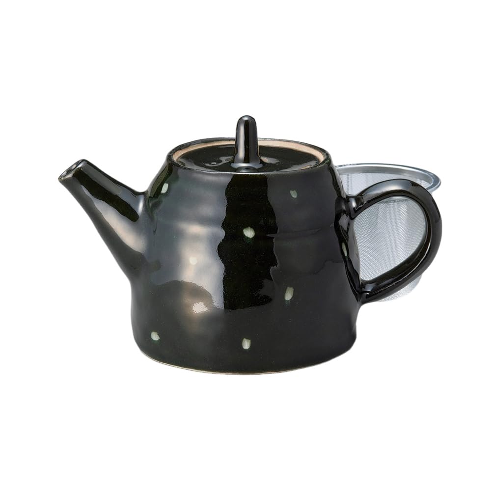 Ale-net Teapot, 17 x 10 x 13 cm, 510cc, Milky Way Design (with tea strainer), Mino Ware Porcelain, Made in Japan, Stylish