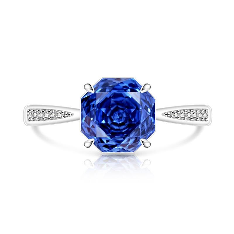 Rose Cut High Carbon Diamond Jewelry 925 Sterling Silver Ladies Ring Simple Sweet Elegant Wedding RingGood product