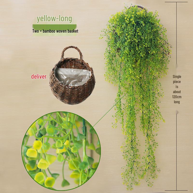 Golden Bell Willow Artificial Trailing Flower Vine for Indoor Wall Decoration