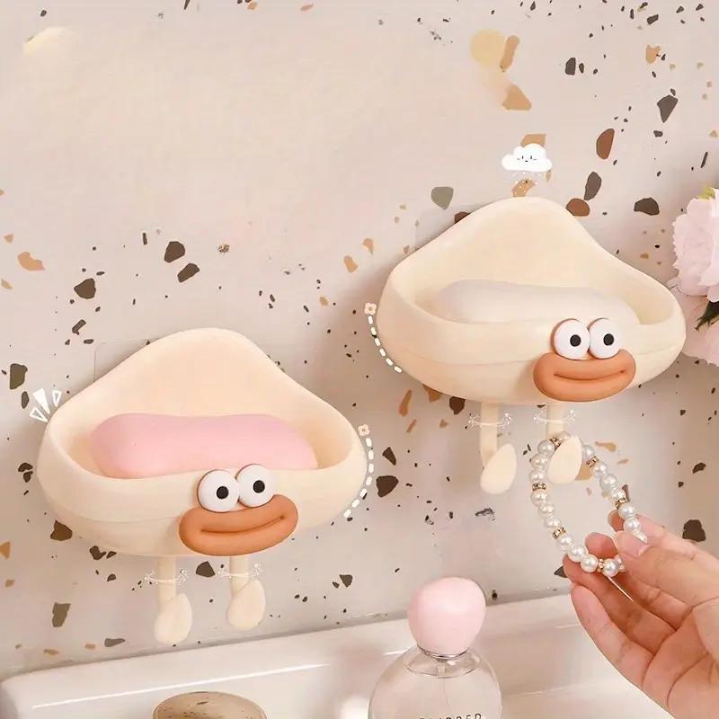 Cute Cloud Shape Wall Mounted Soap Dish Bathroom Organizer Storage Holder with Drainage for Shower Kitchen