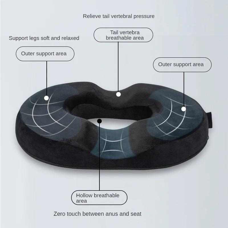 Memory Cotton Seat Cushion Orthopedic Pillow Coccyx Cushion for Tailbone Sciatica Office Chair Cushion Car Support Waist Back