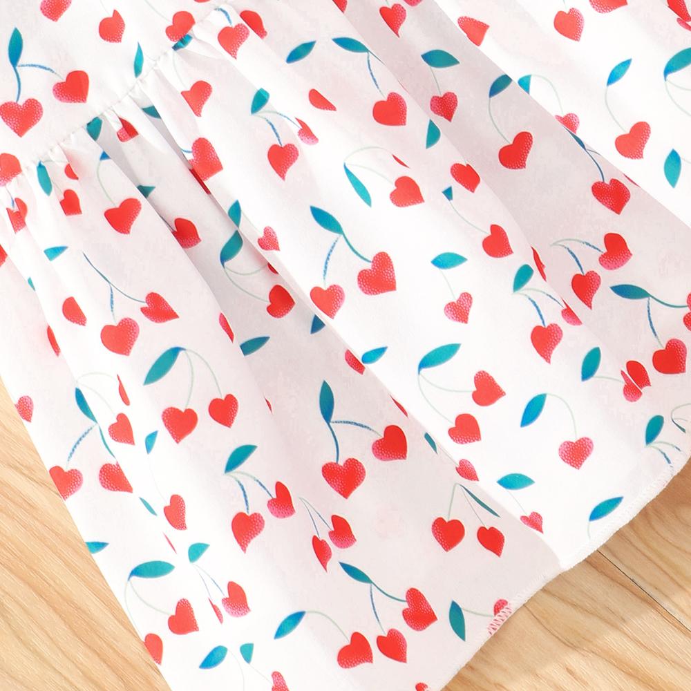 Dziewczęca sukienka codzienna z bufiastymi rękawami, sukienki księżniczki z nadrukiem dla dzieci, ubrania letnie