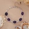 S925 Sterling Silver Color Treasure Jewelry Natural Citrine Amethyst Topaz Bracelet Women
