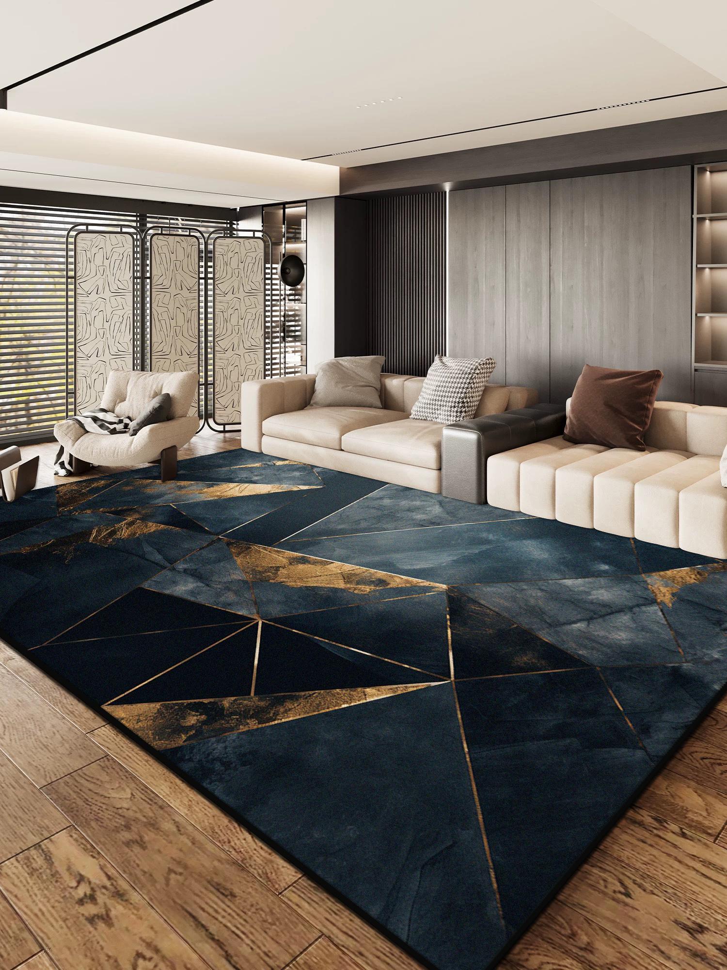 Zwart Grijs Geometrisch Design Woonkamer Tapijt Decoratie Huis Sofa Lounge Antislip Grote Kleden Slaapkamer Zachte Vloermat Wasbaar 1.9x2.9ft(60x90cm)