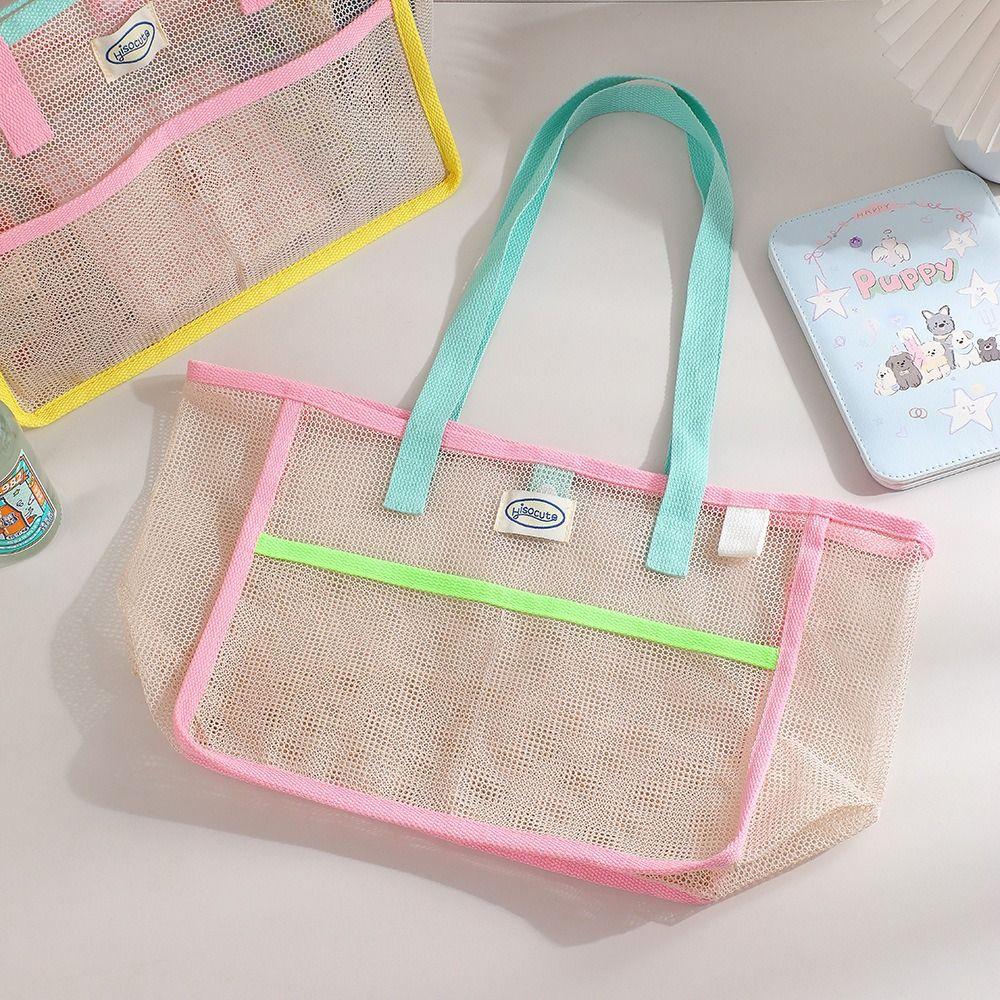 Handbag Clothes Storage Bag Fresh Color Hanging Shower Organizer Simple Mesh Toiletry Bag  Wash Bag