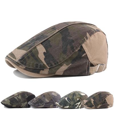 Herbst Baskenmütze Camouflage Vorwärts Kappe Herren Outdoor Sonnenschutz Sonnenhut Baumwolle Newsboy Hut Fahrer Efeu Hut