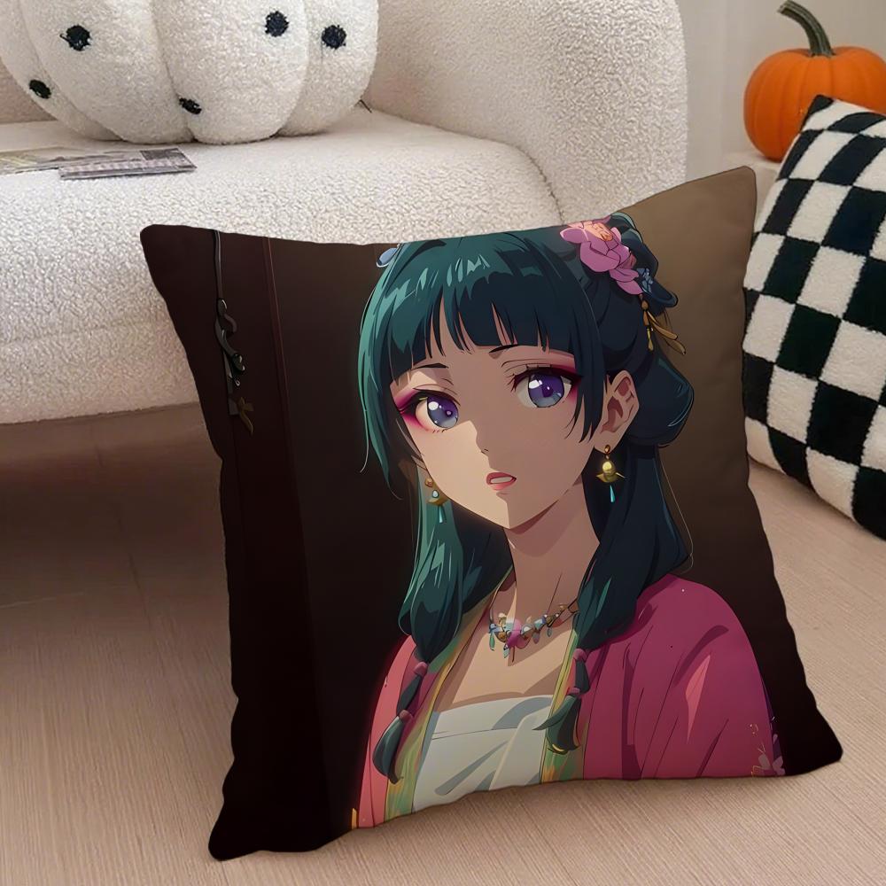 Classic Japanese Anime TThe Apothecary Diaries Cushion Cover Throw Pillow Cover Hidden Button Durable Polyester Chair Cushion