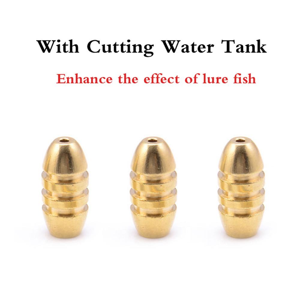 20pcs Weights Assorted Copper Jig Head Fall Down Fishing Sinkers Kit 3.5/5/7g Bullet Shape Split Fishing Tackle Sinker Combo Set