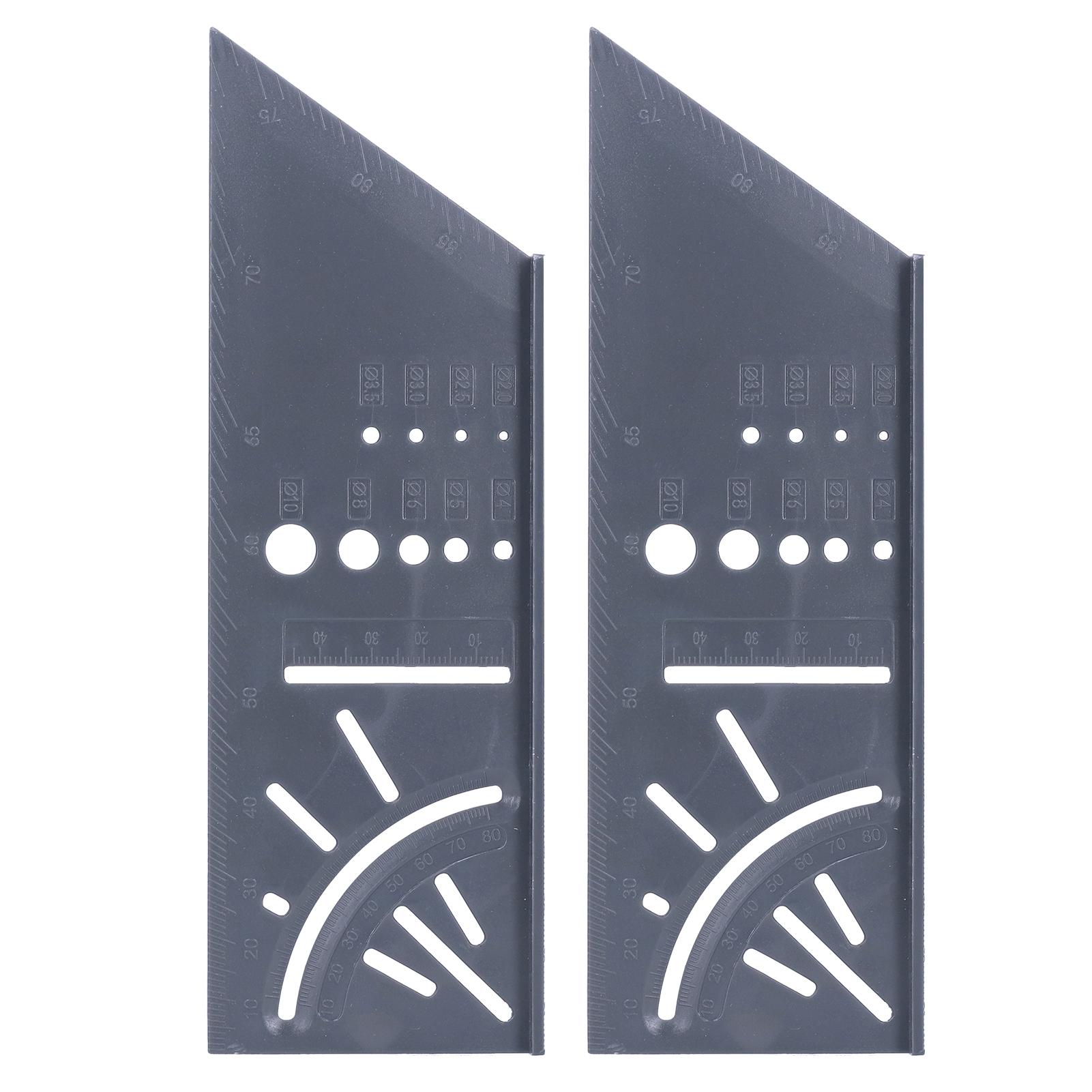 

2Pcs 3D Angle Ruler Gray Multifunctional Woodworking Measuring Tools Gauge 20 x 7 x 6.5cm