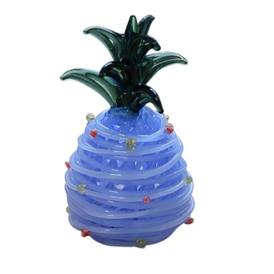 

Hand Blown Glass Pineapple Figurine Collectible Mini Fruit Ornaments Faux Crystal Pineapple Sculpture for Crafts Home Kitchen Decor A