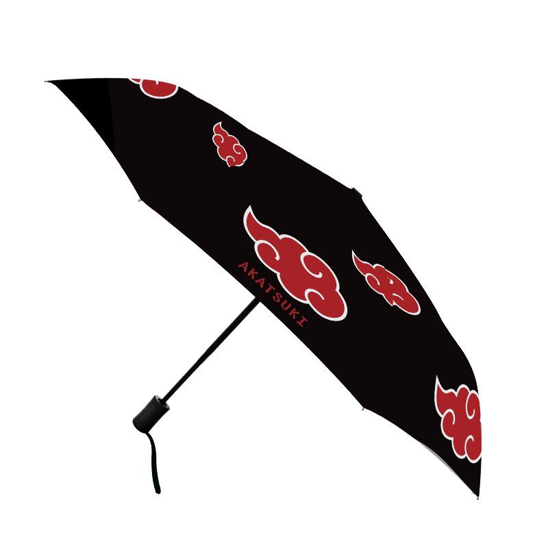 Hot Anime Naruto Umbrella Automatic Sunny Umbrella Akatsuki Sasuke Animation Peripheral Cartoon Creative Parasol Children's Gift