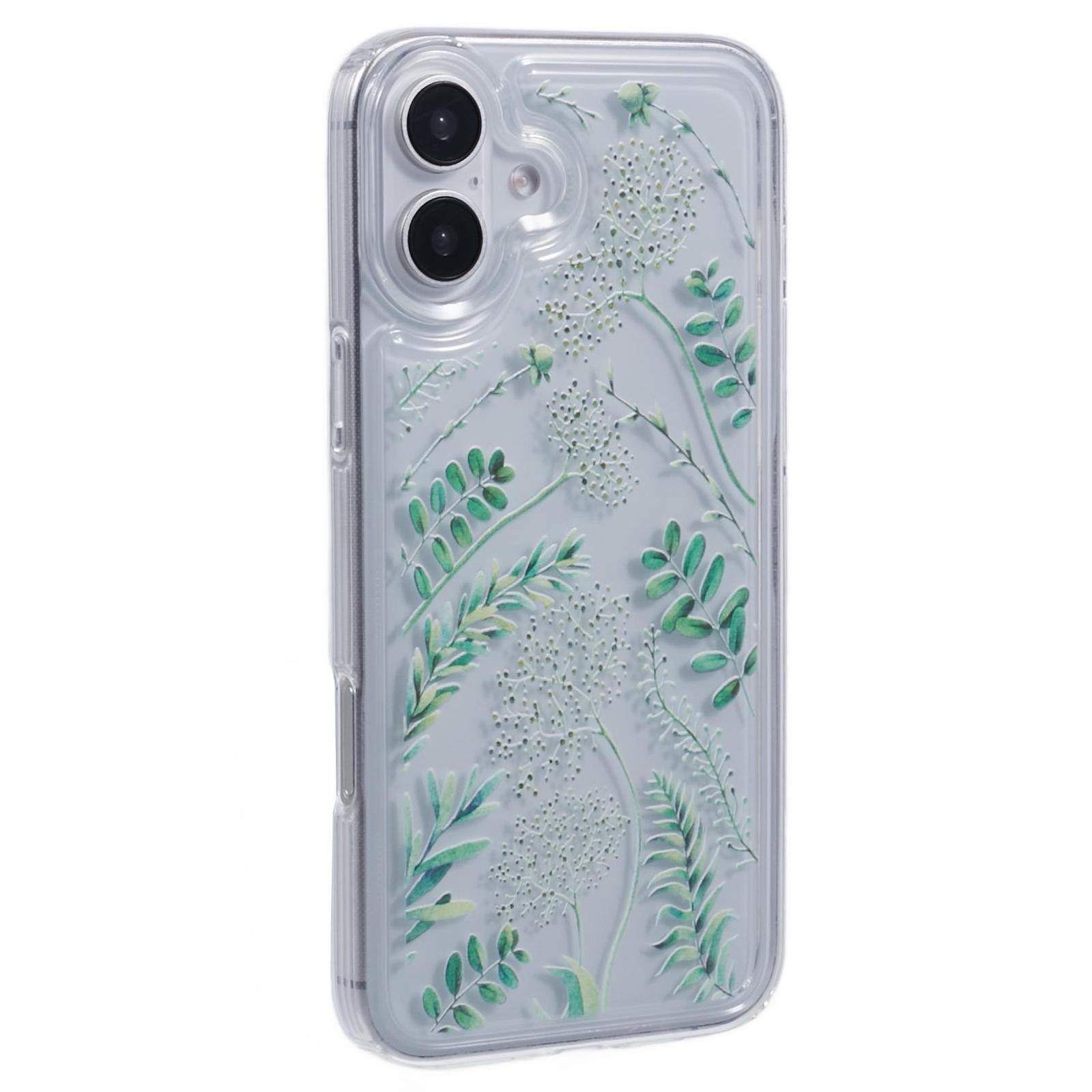 

For iPhone 16 Case TPU Flower Printing Pattern Air Cushion Design Protective Cover KS6