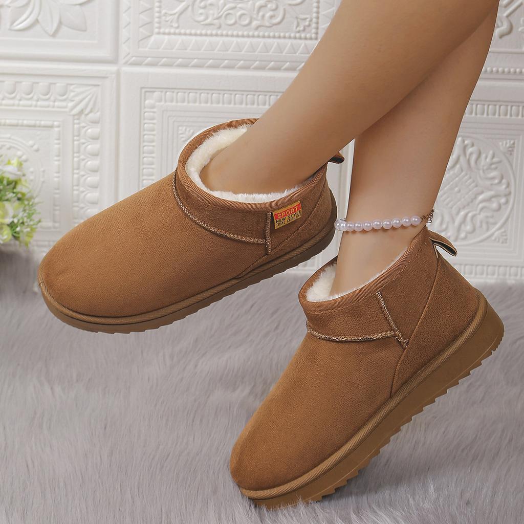 Automne et Hiver Nouvelles Bottes de Neige Courtes Femmes Nord-Est Chine Velours Grande Taille Homme et Femme Bottes en Coton Semelle Épaisse Chaussures en Coton pour Femmes