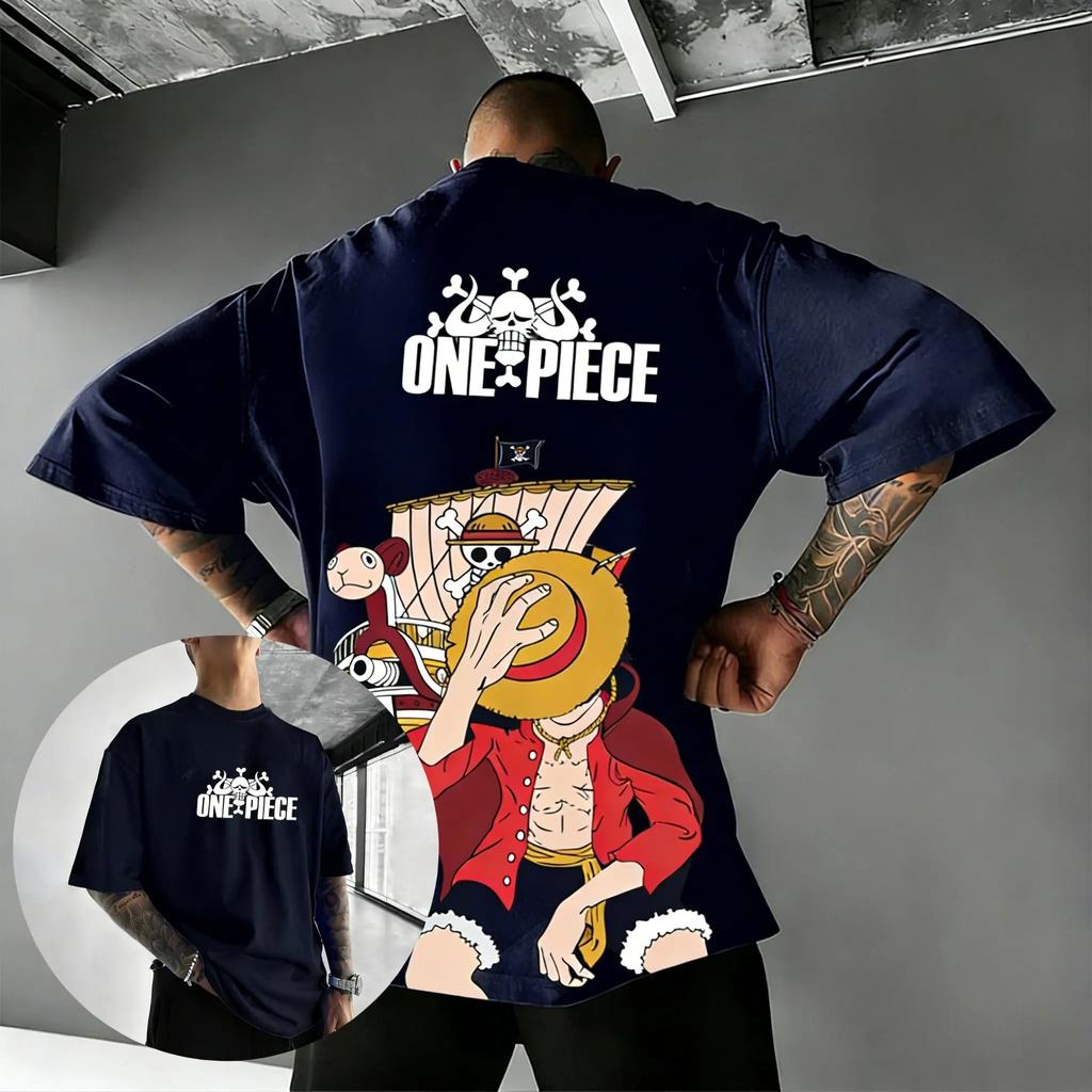 One Piece Luffy Anime Men's T Shirt Cotton Short Sleeve Tee 2026 Summer Streetwear Graphic Print Casual Tops Y2k Clothes Unisex