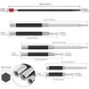 4 Pcs Magnetic Screwdriver Bit Holder Bar Set, Scalable 80-300mm Length, Quick Release 1/4 Inch Hex Adapter for Impact Driver Drill Bits Nuts Screws