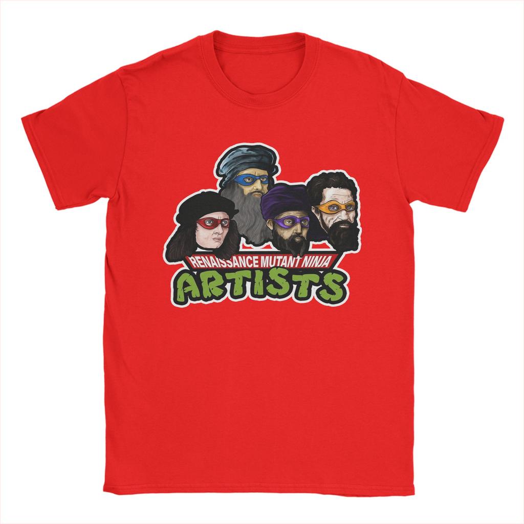 Herr T-shirts Vetenskap Sköldpaddor Unik 100% Bomull T-shirt Kortärmad Mutant Ninja Renässans T-shirts Rundhals Toppar