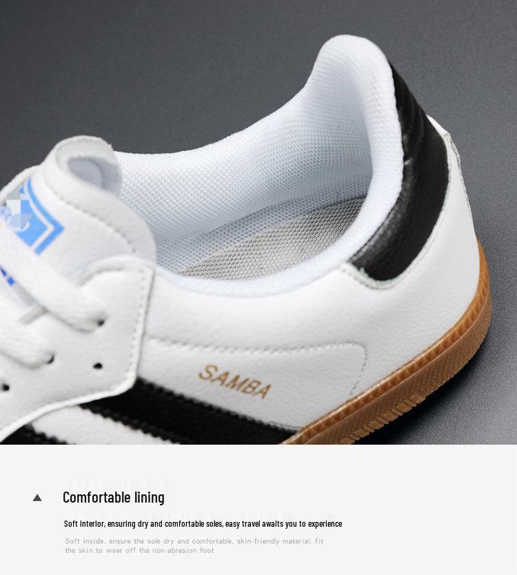 De Xun Pánské a dámské všestranné ležérní tenisky s plochou podrážkou Forrest Gump - Pár styl s designem tří pruhů Samba