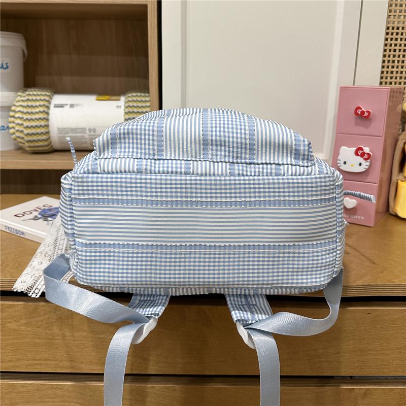 Striped Backpack, Student Schoolbag, Commuter Large-capacity Backpack