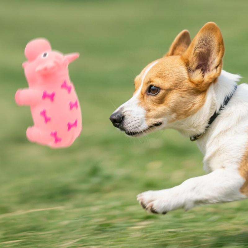 Jouet à mâcher couinant durable pour chiens de grande taille Design interactif en latex Surfaces de nettoyage des dents