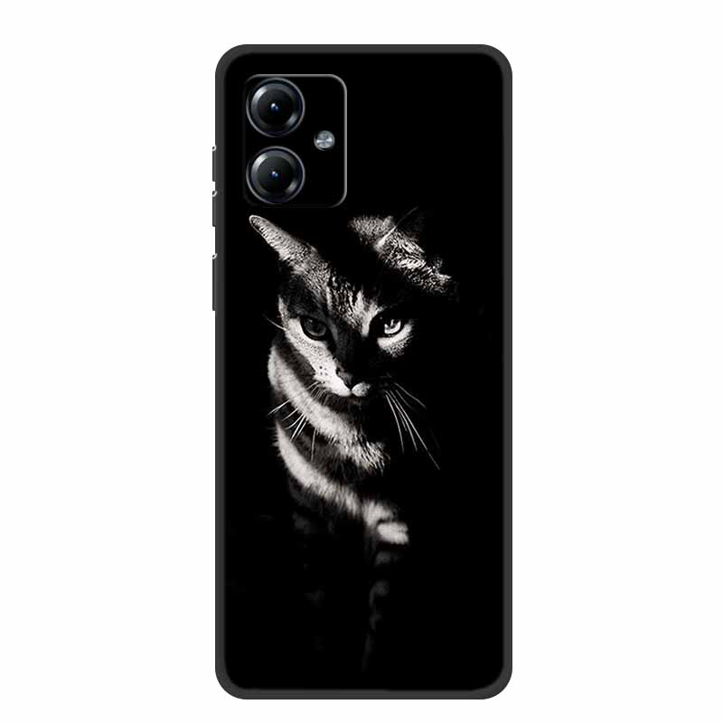 For Motorola Moto G84 5G Case Silicone Soft Wolf Lions Cat Black Bumper Funda Coque for Motorola Moto G54 5G TPU Protective Bag